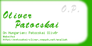 oliver patocskai business card